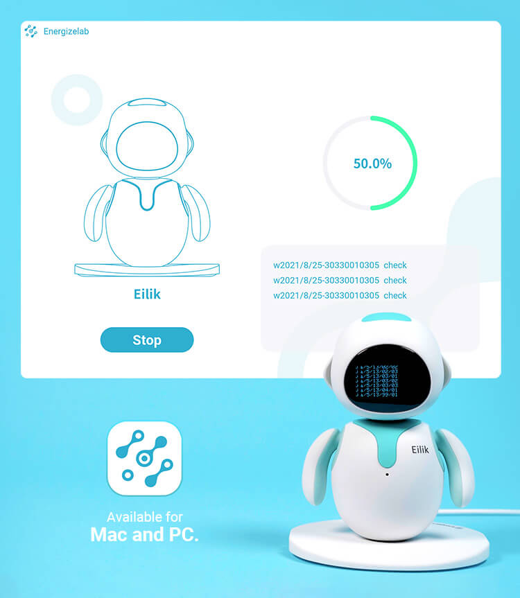  ENERGIZE LAB Eilik – Cute Robot Pets for Kids and Adults, Your  Perfect Interactive Companion at Home or Workspace. Unique Gifts for Girls  & Boys. (Blue + Pink Combination) : Toys